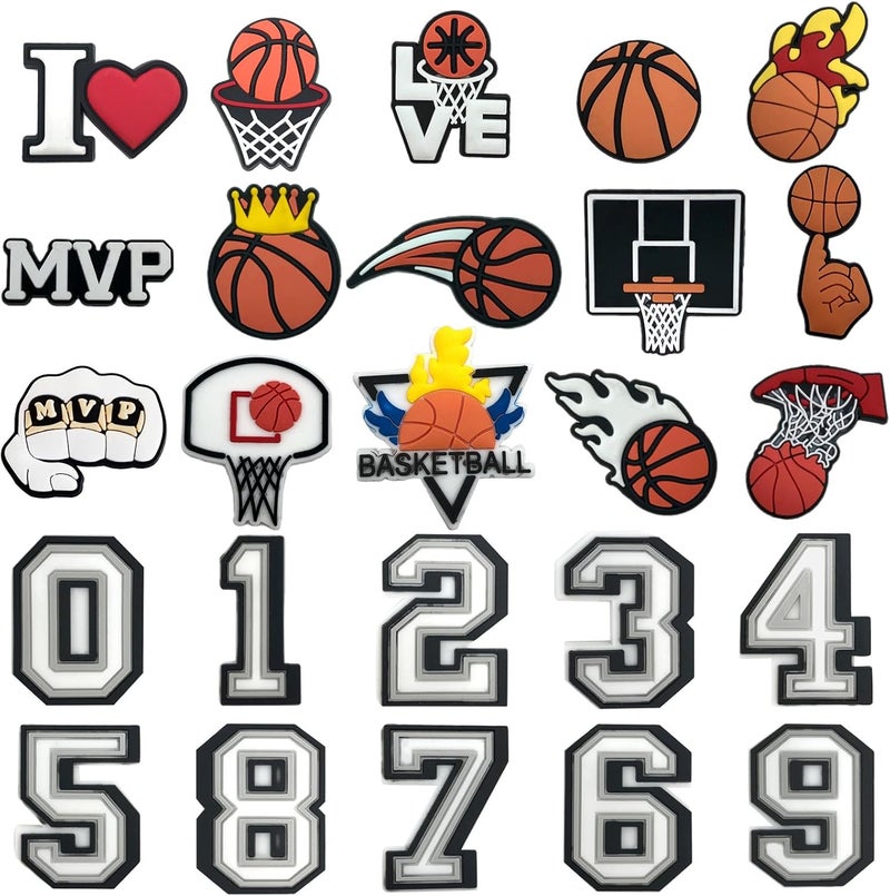 BULKITEM 25PCS Sports Shoe Decoration Charms,Basketball Soccer Baseball Golf Football Shoe Decoration Charms - Image 1
